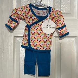 Little Sleepies Newborn NWT Crossover Set Primary Rainbows